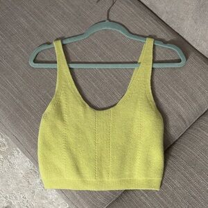 Le ore yellow green cashmere crop tank small
